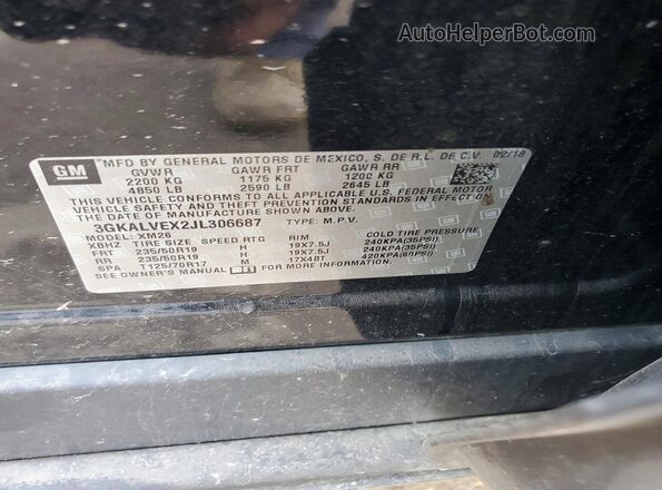 3GKALVEX2JL306687 2018 GMC TERRAIN Black 
