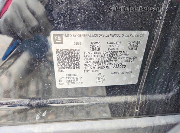 3GKALVEXXLL238030 2020 GMC TERRAIN Black VIN კოდის სტიკერის ხედი
