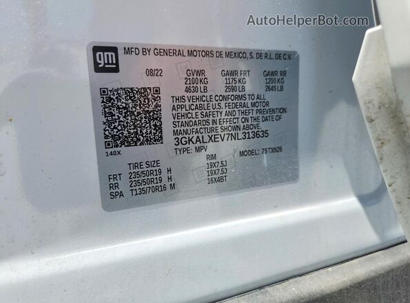3GKALXEV7NL313635 2022 GMC TERRAIN Белый Панорамный вид салона 360°
