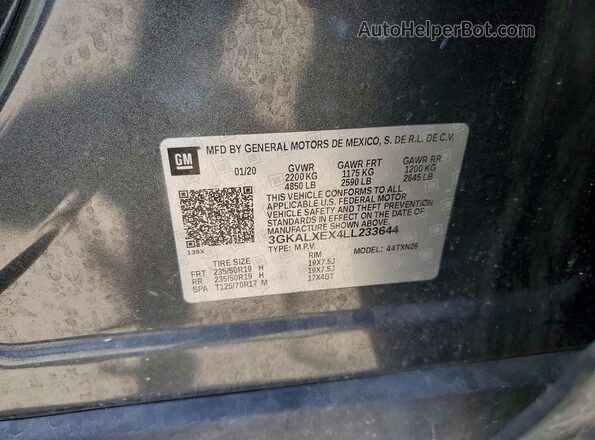 3GKALXEX4LL233644 2020 GMC TERRAIN Gray Շարժիչի բաժամունքի տեսք