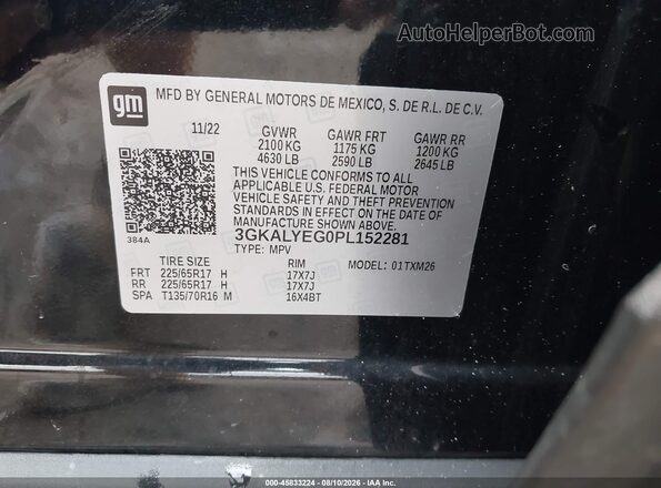 3GKALYEG0PL152281 2023 GMC TERRAIN Black Vista del compartimento del motor