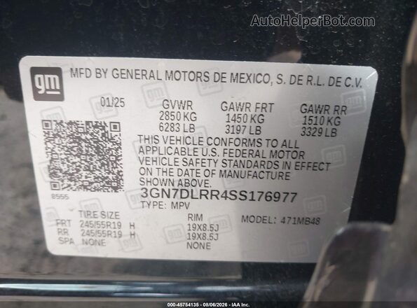 3GN7DLRR4SS176977 2025 CHEVROLET EQUINOX Black Engine compartment view