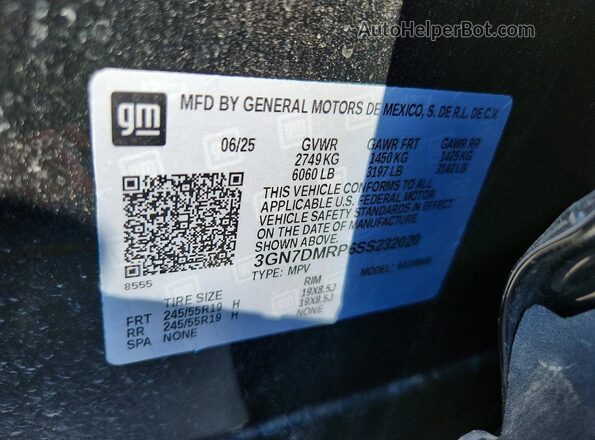 3GN7DMRP6SS232020 2025 CHEVROLET EQUINOX Black Սալոնի 360 աստիճան տեսք