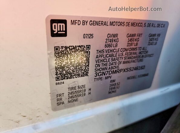 3GN7DMRPXSS246163 2025 CHEVROLET EQUINOX White 360 interior view