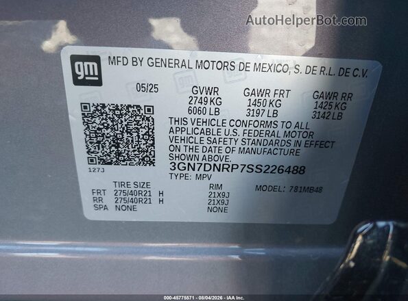 3GN7DNRP7SS226488 2025 CHEVROLET EQUINOX Purple Շարժիչի բաժամունքի տեսք