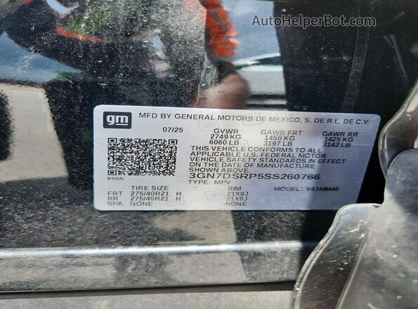 3GN7DSRP5SS260766 2025 CHEVROLET EQUINOX Black Engine compartment view