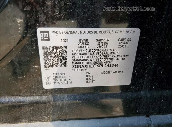 3GNAXHEGXPL141344 2023 CHEVROLET EQUINOX Black Панорамний вид салону 360°