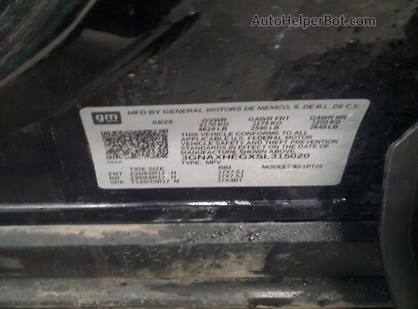 3GNAXHEGXSL315020 2025 CHEVROLET EQUINOX Black Widok naklejki z numerem VIN