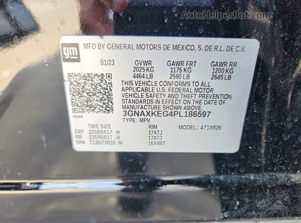 3GNAXKEG4PL186597 2023 CHEVROLET EQUINOX Черный Вид подкапотного пространства