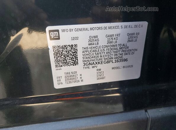 3GNAXKEG8PL163596 2023 CHEVROLET EQUINOX Черный Вид подкапотного пространства