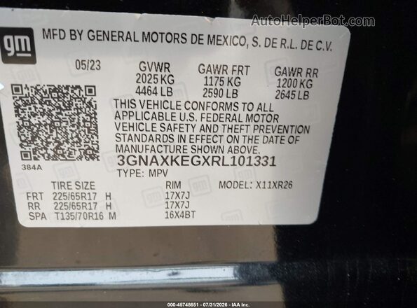 3GNAXKEGXRL101331 2024 CHEVROLET EQUINOX Black Widok komory silnika