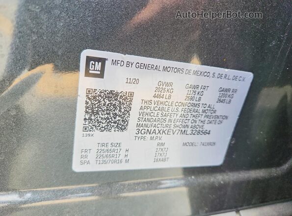 3GNAXKEV7ML328564 2021 CHEVROLET EQUINOX Charcoal სალონის 360-გრადუსიანი ხედი