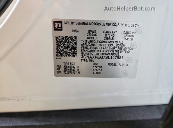3GNAXPEG7SL147881 2025 CHEVROLET EQUINOX Two Tone Սալոնի 360 աստիճան տեսք