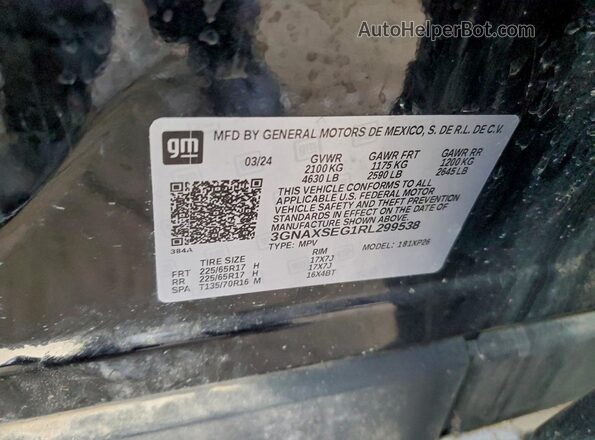 3GNAXSEG1RL299538 2024 CHEVROLET EQUINOX Black Շարժիչի բաժամունքի տեսք