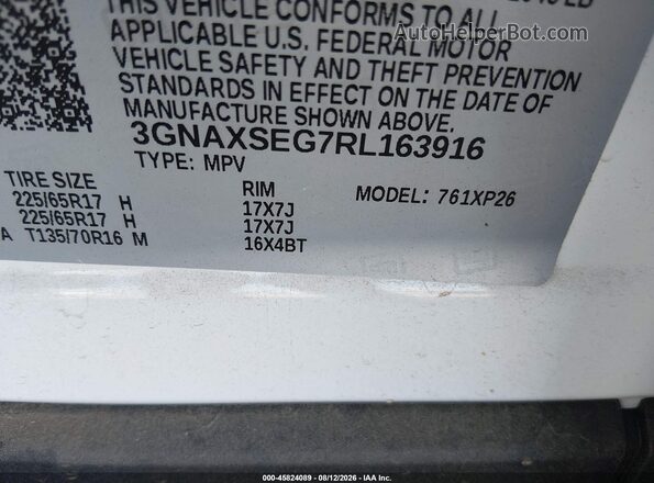 3GNAXSEG7RL163916 2024 CHEVROLET EQUINOX White Widok komory silnika