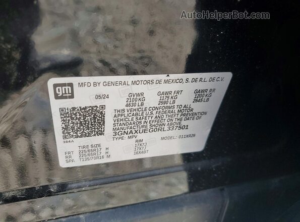3GNAXUEG0RL337501 2024 CHEVROLET EQUINOX Black Սալոնի 360 աստիճան տեսք