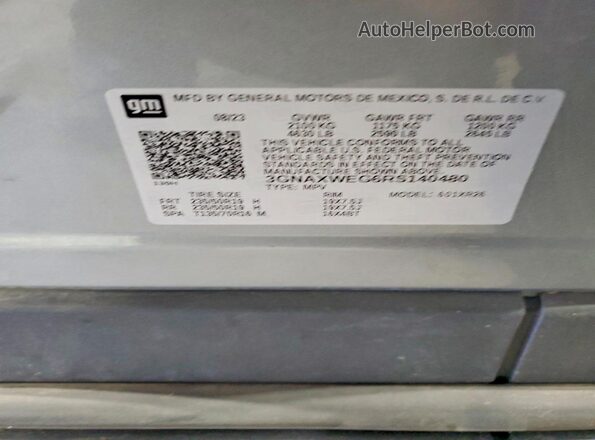 3GNAXWEG6RS140480 2024 CHEVROLET EQUINOX Серый Панорамный вид салона 360°