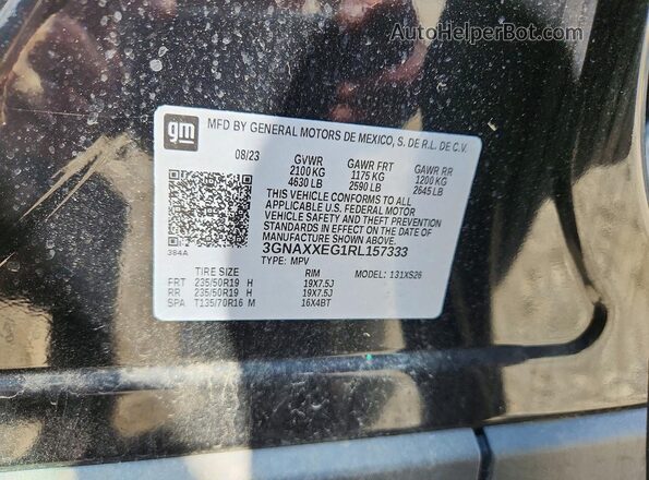 3GNAXXEG1RL157333 2024 CHEVROLET EQUINOX Black VIN կոդի պիտակի տեսք
