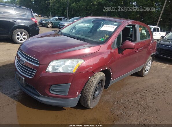 3GNCJKSB9GL265153 2016 CHEVROLET TRAX Maroon Передня ліва чверть