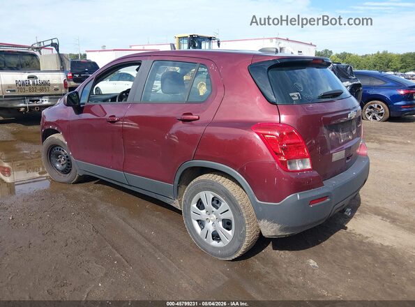 3GNCJKSB9GL265153 2016 CHEVROLET TRAX Maroon Задня ліва чверть