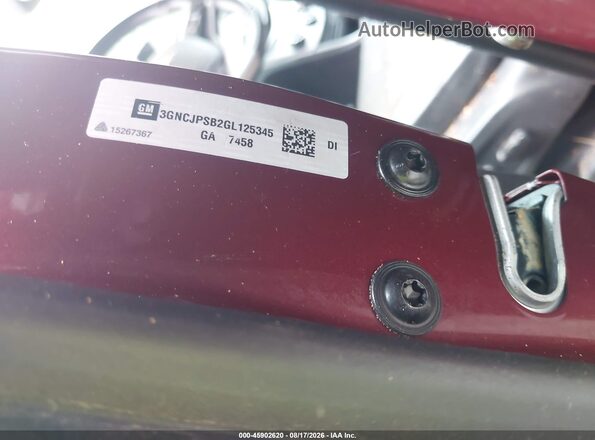 3GNCJPSB2GL125345 2016 CHEVROLET TRAX Burgundy Շարժիչի բաժամունքի տեսք