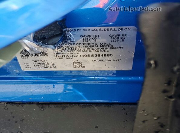 3GNKBCR40SS264980 2025 CHEVROLET BLAZER Blue Engine compartment view