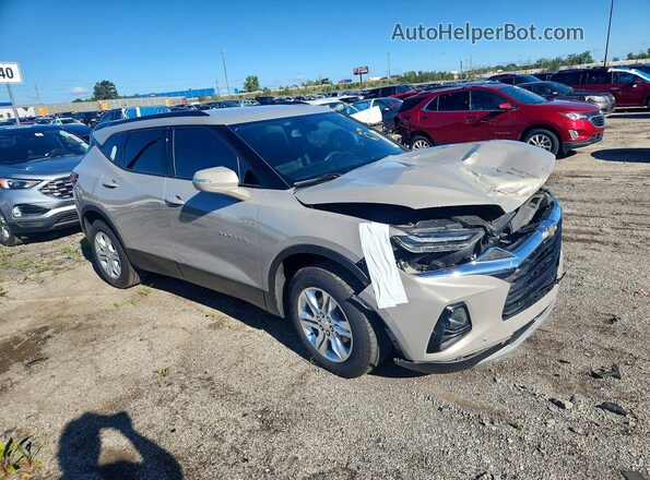 3GNKBHRS0MS553842 2021 CHEVROLET BLAZER Бежевый Передняя правая четверть