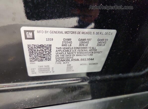 3GNKBLRS8LS613044 2020 CHEVROLET BLAZER Black Շարժիչի բաժամունքի տեսք