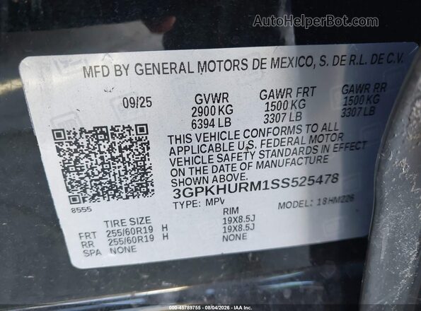 3GPKHURM1SS525478 2025 HONDA PROLOGUE Черный Вид подкапотного пространства