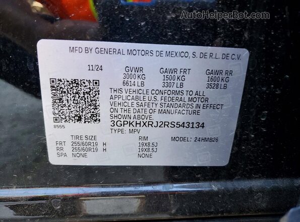 3GPKHXRJ2RS543134 2024 HONDA PROLOGUE Black Вид підкапотного простору