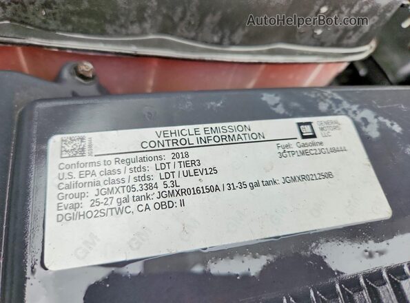 3GTP1MEC2JG148444 2018 GMC SIERRA White Vista del compartimento del motor