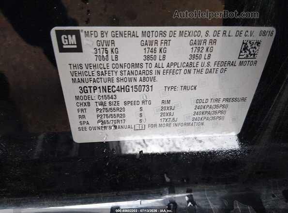 3GTP1NEC4HG150731 2017 GMC SIERRA Black Engine compartment view