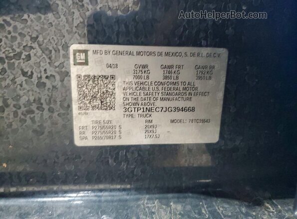 3GTP1NEC7JG394668 2018 GMC SIERRA Синий Вид подкапотного пространства