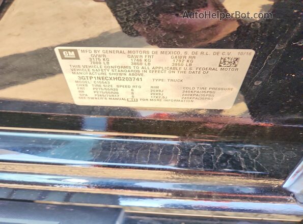 3GTP1NECXHG203741 2017 GMC SIERRA Черный Вид подкапотного пространства
