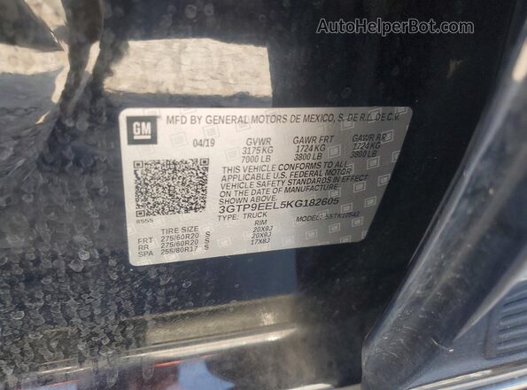 3GTP9EEL5KG182605 2019 GMC SIERRA Black Շարժիչի բաժամունքի տեսք