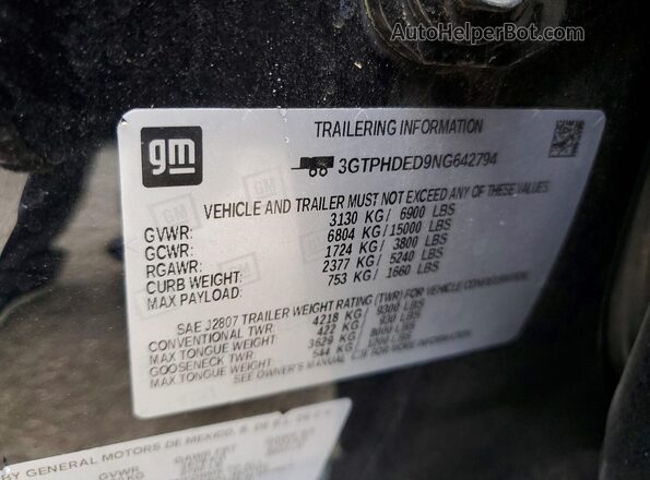 3GTPHDED9NG642794 2022 GMC SIERRA Black ძრავის განყოფილების ხედი