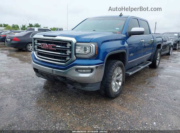 3GTU2NEC1JG280990 2018 GMC SIERRA Blue Передня ліва чверть