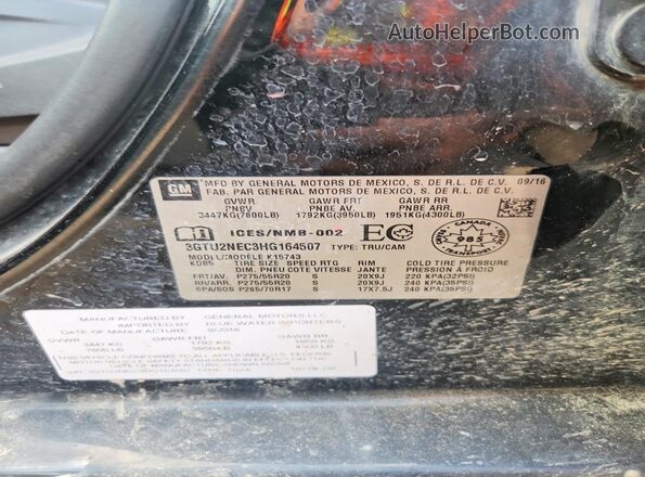 3GTU2NEC3HG164507 2017 GMC SIERRA Black Widok komory silnika