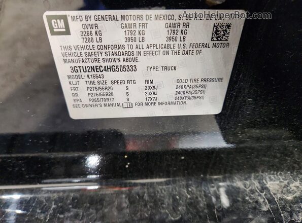3GTU2NEC4HG505333 2017 GMC SIERRA Черный Вид подкапотного пространства