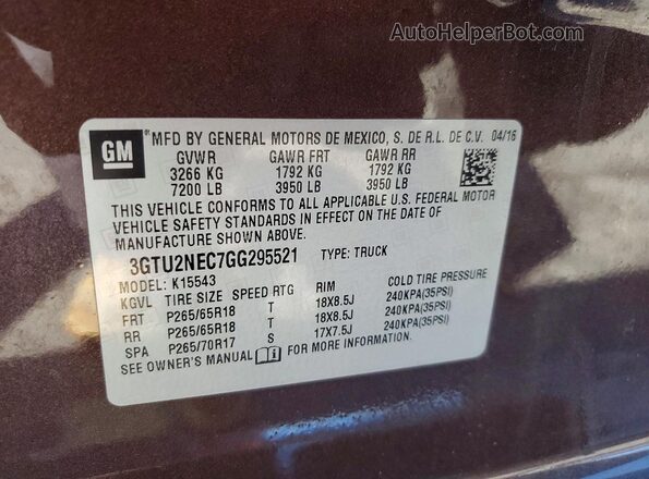 3GTU2NEC7GG295521 2016 GMC SIERRA Charcoal Շարժիչի բաժամունքի տեսք