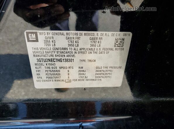 3GTU2NEC7HG138301 2017 GMC SIERRA Черный Вид подкапотного пространства