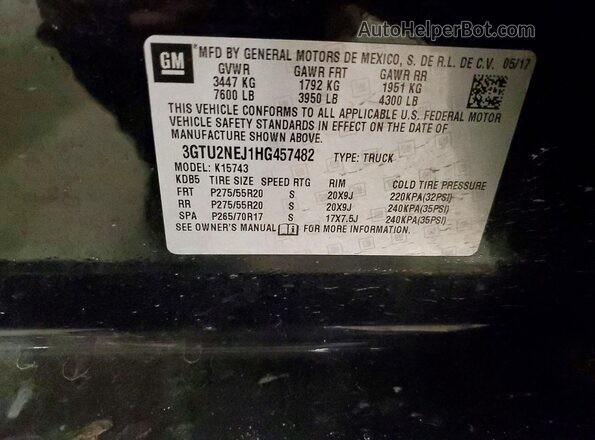 3GTU2NEJ1HG457482 2017 GMC SIERRA Black Widok komory silnika