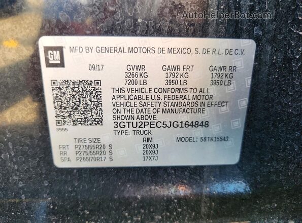 3GTU2PEC5JG164848 2018 GMC SIERRA Черный Вид подкапотного пространства