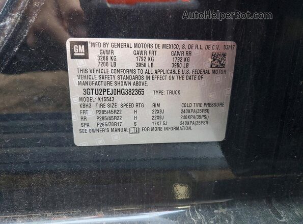 3GTU2PEJ0HG382365 2017 GMC SIERRA Black Вид підкапотного простору