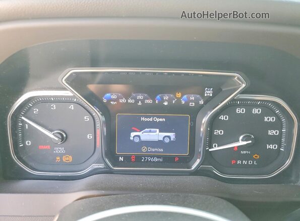 3GTU9FEL2NG181635 2022 GMC SIERRA White Вид щитка приладів