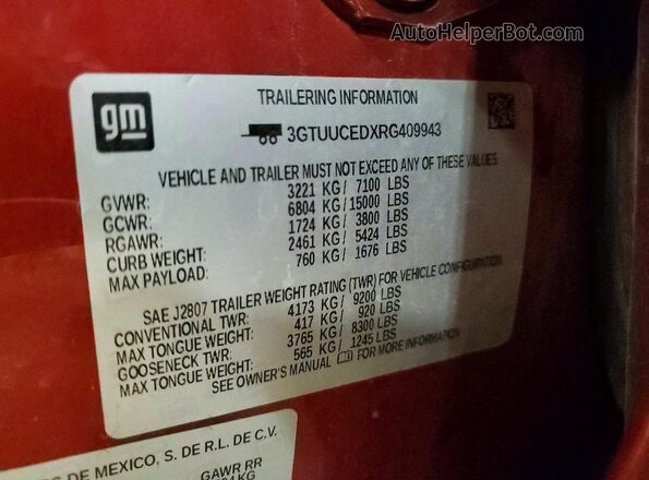 3GTUUCEDXRG409943 2024 GMC SIERRA Red Vista del compartimento del motor