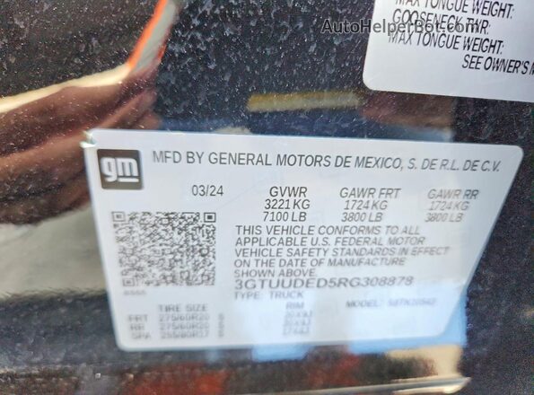 3GTUUDED5RG308878 2024 GMC SIERRA Black Շարժիչի բաժամունքի տեսք