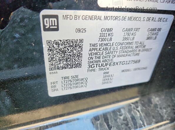 3GTUUFE8XTG127569 2026 GMC SIERRA Черный Вид подкапотного пространства