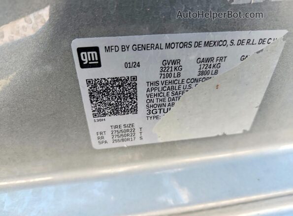 3GTUUGEL4RG215391 2024 GMC SIERRA Silver Widok komory silnika