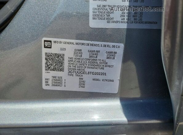 3GTUUGEL8TG202201 2026 GMC SIERRA Gray Engine compartment view